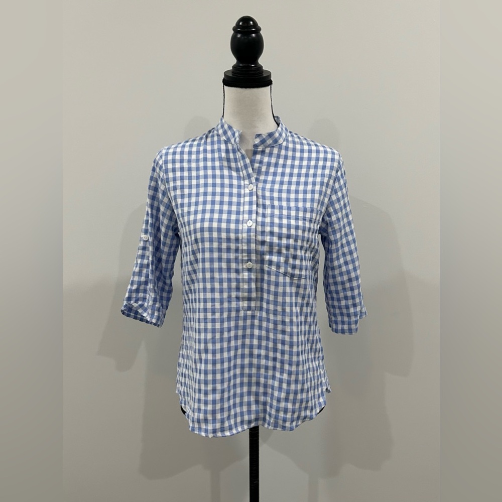 Gingham Popover Top